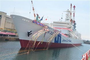 中國評論新聞 釣島增援 日海保接收6500噸大型巡邏船